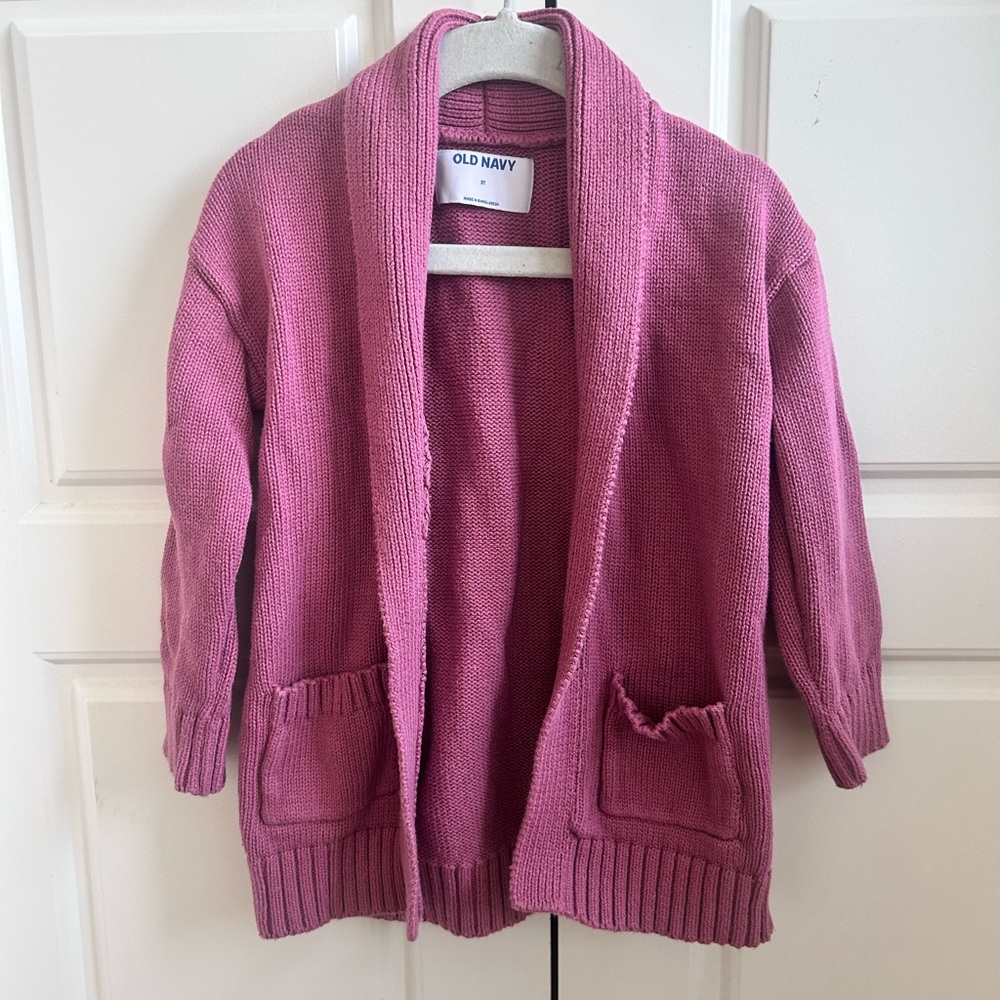 Old Navy Rose Pink Open-Front Shawl Collar Cardigan